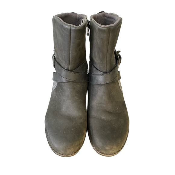 Eddie Bauer Covey Tweed and Leather Boots Size 7.5 Black Gray - Picture 5 of 9